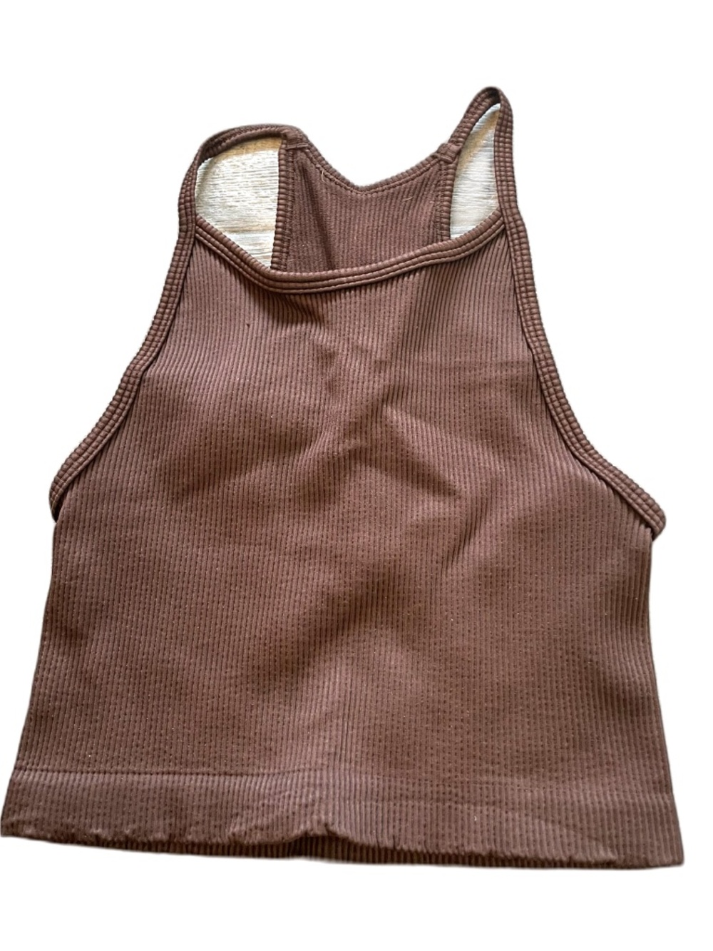 ❤️ GAP FIT SEAMLESS RIBBED BRAMI BROWN SPORTS BRA TOP SIZE XS/S NEW